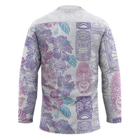 Christmas Aloha Hawaii Tiki Hockey Jersey Hibiscus Winter Colors LT7 - Polynesian Pride