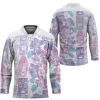 Christmas Aloha Hawaii Tiki Hockey Jersey Hibiscus Winter Colors LT7 - Polynesian Pride