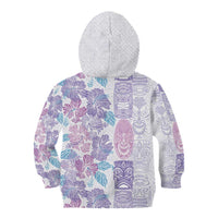 Christmas Aloha Hawaii Tiki Kid Hoodie Hibiscus Winter Colors - Polynesian Pride