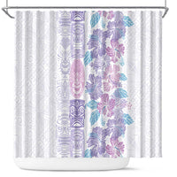 Christmas Aloha Hawaii Tiki Shower Curtain Hibiscus Winter Colors - Polynesian Pride