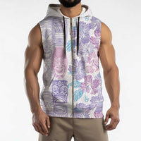 Christmas Aloha Hawaii Tiki Sleeveless Zip Hoodie Hibiscus Winter Colors LT7 - Polynesian Pride