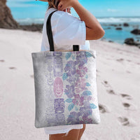 Christmas Aloha Hawaii Tiki Tote Bag Hibiscus Winter Colors - Polynesian Pride
