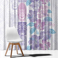 Christmas Aloha Hawaii Tiki Window Curtain Hibiscus Winter Colors - Polynesian Pride