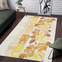 Christmas Aloha Hawaii Tiki Area Rug Hibiscus Autumn Colors LT7 Yellow - Polynesian Pride