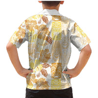 Christmas Aloha Hawaii Tiki Family Matching Mermaid Dress and Hawaiian Shirt Hibiscus Autumn Colors - Polynesian Pride