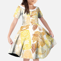 Christmas Aloha Hawaii Tiki Family Matching Mermaid Dress and Hawaiian Shirt Hibiscus Autumn Colors - Polynesian Pride