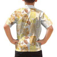 Christmas Aloha Hawaii Tiki Family Matching Puletasi and Hawaiian Shirt Hibiscus Autumn Colors - Polynesian Pride