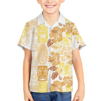 Christmas Aloha Hawaii Tiki Kid Hawaiian Shirt Hibiscus Autumn Colors - Polynesian Pride