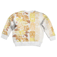 Christmas Aloha Hawaii Tiki Kid Ugly Christmas Sweater Hibiscus Autumn Colors - Polynesian Pride