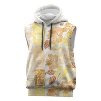 Christmas Aloha Hawaii Tiki Sleeveless Hoodie Hibiscus Autumn Colors - Polynesian Pride