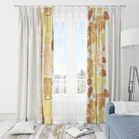 Christmas Aloha Hawaii Tiki Window Curtain Hibiscus Autumn Colors - Polynesian Pride