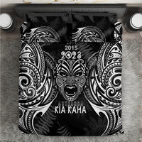 New Zealand Rugby Bedding Set 2023 World Cup Aotearoa Haka Face LT7 Black - Polynesian Pride