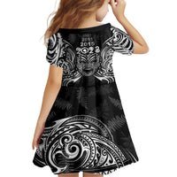 Custom New Zealand Rugby Family Matching Puletasi Dress and Hawaiian Shirt 2023 World Cup Aotearoa Haka Face LT7 - Polynesian Pride