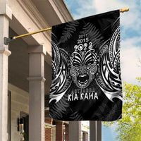 New Zealand Rugby Garden Flag 2023 World Cup Aotearoa Haka Face LT7 House Flag Black - Polynesian Pride