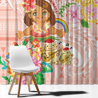 Aloha Hawaii Window Curtain Kawaii Mele Kalikimaka - Pastel Fever LT7 - Polynesian Pride