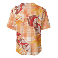 Orange Palaka Hawaii Aloha Baseball Jersey Koi Pond Mix Japanese Maple LT7 - Polynesian Pride