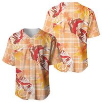 Orange Palaka Hawaii Aloha Baseball Jersey Koi Pond Mix Japanese Maple LT7 - Polynesian Pride