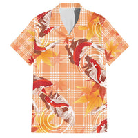 Orange Palaka Hawaii Aloha Family Matching Long Sleeve Bodycon Dress and Hawaiian Shirt Koi Pond Mix Japanese Maple LT7 Dad's Shirt - Short Sleeve Orange - Polynesian Pride