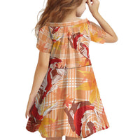 Orange Palaka Hawaii Aloha Family Matching Off The Shoulder Long Sleeve Dress and Hawaiian Shirt Koi Pond Mix Japanese Maple - Polynesian Pride