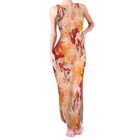 Orange Palaka Hawaii Aloha Family Matching Tank Maxi Dress and Hawaiian Shirt Koi Pond Mix Japanese Maple - Polynesian Pride