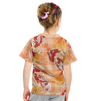 Orange Palaka Hawaii Aloha Kid T Shirt Koi Pond Mix Japanese Maple LT7 - Polynesian Pride