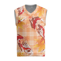 Orange Palaka Hawaii Aloha Christmas Knitted V-Neck Vest Koi Pond Mix Japanese Maple - Polynesian Pride