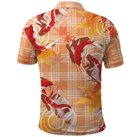 Orange Palaka Hawaii Aloha Polo Shirt Koi Pond Mix Japanese Maple - Polynesian Pride