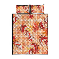 Orange Palaka Hawaii Aloha Quilt Bed Set Koi Pond Mix Japanese Maple - Polynesian Pride