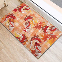 Orange Palaka Hawaii Aloha Rubber Doormat Koi Pond Mix Japanese Maple - Polynesian Pride