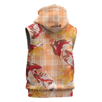 Orange Palaka Hawaii Aloha Sleeveless Zip Hoodie Koi Pond Mix Japanese Maple LT7 - Polynesian Pride