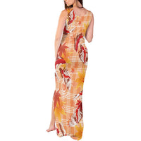 Orange Palaka Hawaii Aloha Tank Maxi Dress Koi Pond Mix Japanese Maple - Polynesian Pride