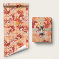 Orange Palaka Hawaii Aloha Wrapping Paper Koi Pond Mix Japanese Maple LT7 58" × 23" Orange - Polynesian Pride