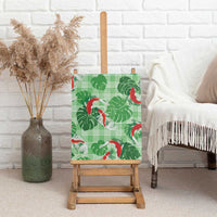 Lime Palaka Hawaii Aloha Canvas Wall Art Koi Pond Mix Monstera - Polynesian Pride