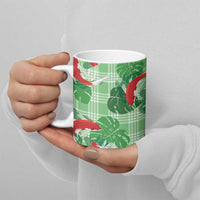 Lime Palaka Hawaii Aloha Ceramic Mug Koi Pond Mix Monstera - Polynesian Pride