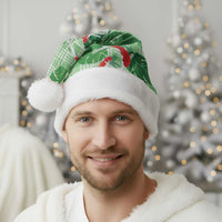 Lime Palaka Hawaii Aloha Christmas Santa Hat Koi Pond Mix Monstera - Polynesian Pride