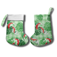 Lime Palaka Hawaii Aloha Christmas Stocking Koi Pond Mix Monstera - Polynesian Pride