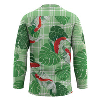 Lime Palaka Hawaii Aloha Hockey Jersey Koi Pond Mix Monstera LT7 - Polynesian Pride