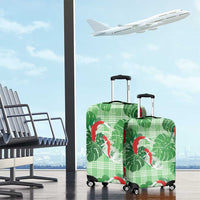 Lime Palaka Hawaii Aloha Luggage Cover Koi Pond Mix Monstera - Polynesian Pride