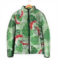 Lime Palaka Hawaii Aloha Padded Jacket Koi Pond Mix Monstera - Polynesian Pride