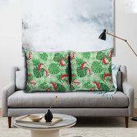 Lime Palaka Hawaii Aloha Pillow Cover Koi Pond Mix Monstera - Polynesian Pride