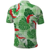 Lime Palaka Hawaii Aloha Polo Shirt Koi Pond Mix Monstera LT7 - Polynesian Pride