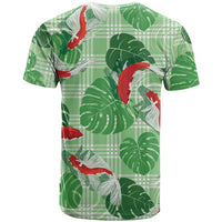 Lime Palaka Hawaii Aloha T Shirt Koi Pond Mix Monstera LT7 - Polynesian Pride