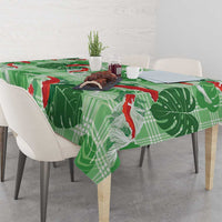 Lime Palaka Hawaii Aloha Tablecloth Koi Pond Mix Monstera - Polynesian Pride