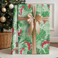 Lime Palaka Hawaii Aloha Wrapping Paper Koi Pond Mix Monstera LT7 - Polynesian Pride