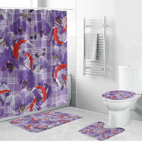 Lavender Palaka Hawaii Aloha Bathroom Set Koi Pond Mix Orchids - Polynesian Pride