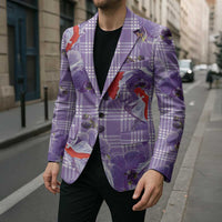 Lavender Palaka Hawaii Aloha Blazer Koi Pond Mix Orchids - Polynesian Pride