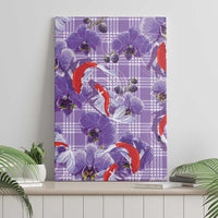 Lavender Palaka Hawaii Aloha Canvas Wall Art Koi Pond Mix Orchids - Polynesian Pride