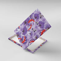 Lavender Palaka Hawaii Aloha Canvas Wall Art Koi Pond Mix Orchids - Polynesian Pride