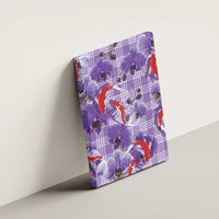 Lavender Palaka Hawaii Aloha Canvas Wall Art Koi Pond Mix Orchids - Polynesian Pride