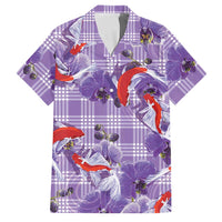 Lavender Palaka Hawaii Aloha Family Matching Mermaid Dress and Hawaiian Shirt Koi Pond Mix Orchids - Polynesian Pride
